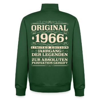 Original 1966 Vintage Vintage Birthday - Unisex Organic Zip Sweatshirt by Stanley/Stella - bottle green - Back - AI Model Male 185 dark (185cm)