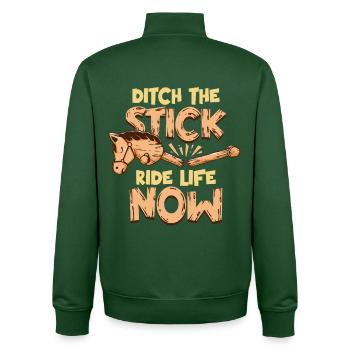 Anti Hobby Horsing - Sudadera unisex con cremallera de algodón orgánico de Stanley/Stella - verde botella - detrás - AI Model Male 185 dark (185cm)