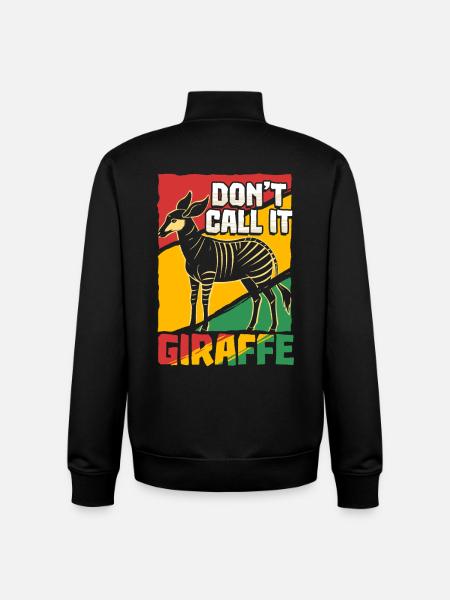 Okapi Animal - Sweat zippé unisexe en coton bio Stanley/Stella - noir