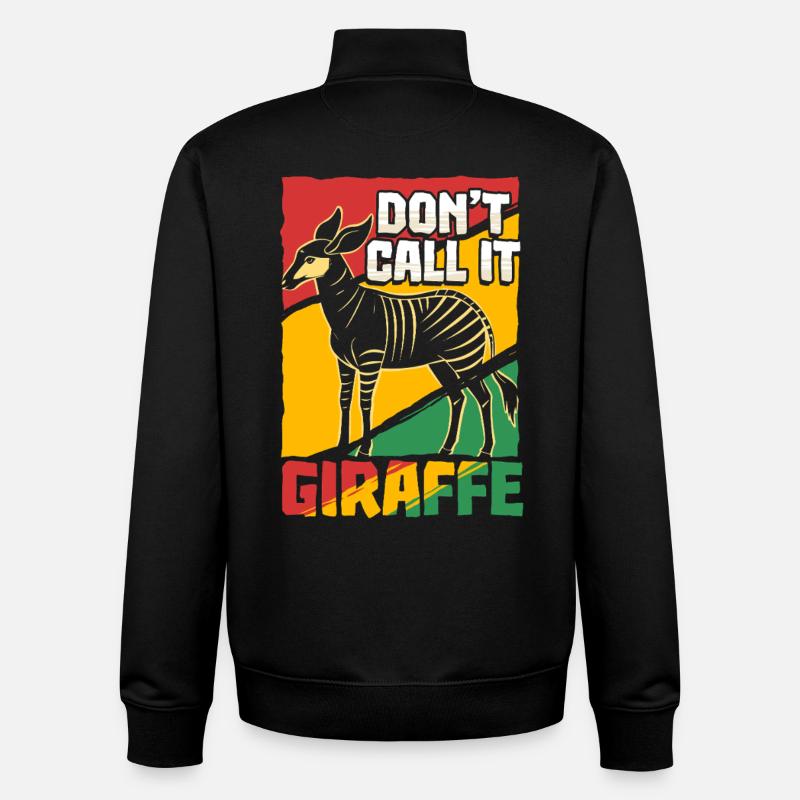 Okapi Tier - Unisex Organic Zip Sweatshirt von Stanley/Stella - Schwarz