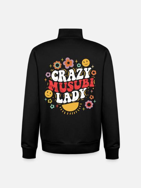 Crazy Musubi Lady - Unisex Organic Zip Sweatshirt by Stanley/Stella - black