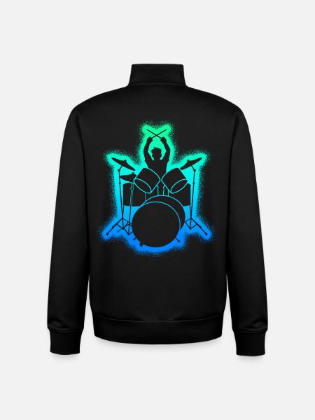 Drums Drummers Kids Men's Boys Drums - Unisex Organic Zip Sweatshirt by Stanley/Stella - black