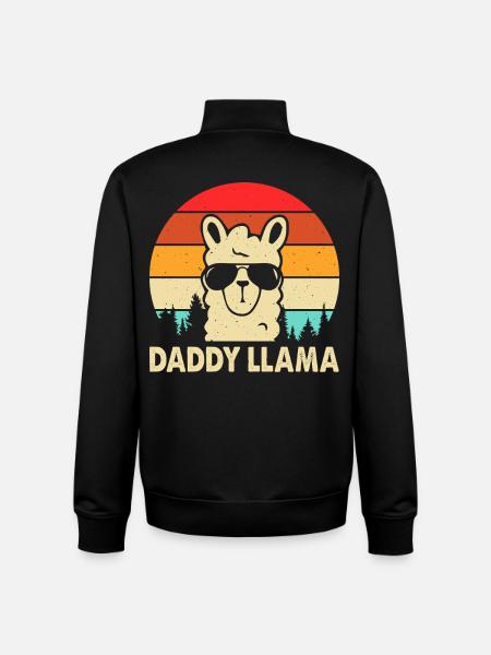 Daddy Llama - Unisex Organic Zip Sweatshirt by Stanley/Stella - black
