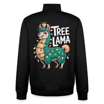 Weihnachtslama T-Shirt – Witziges Tree Lama - Unisex Organic Zip Sweatshirt von Stanley/Stella - Schwarz - Hinten - AI Model Male 185 light (185cm)
