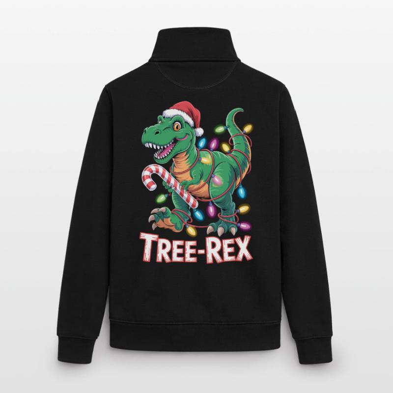 Tree-Rex Dinosaurier - T-Rex mit Lichterkette Unisex Organic Zip Sweatshirt von Stanley/Stella