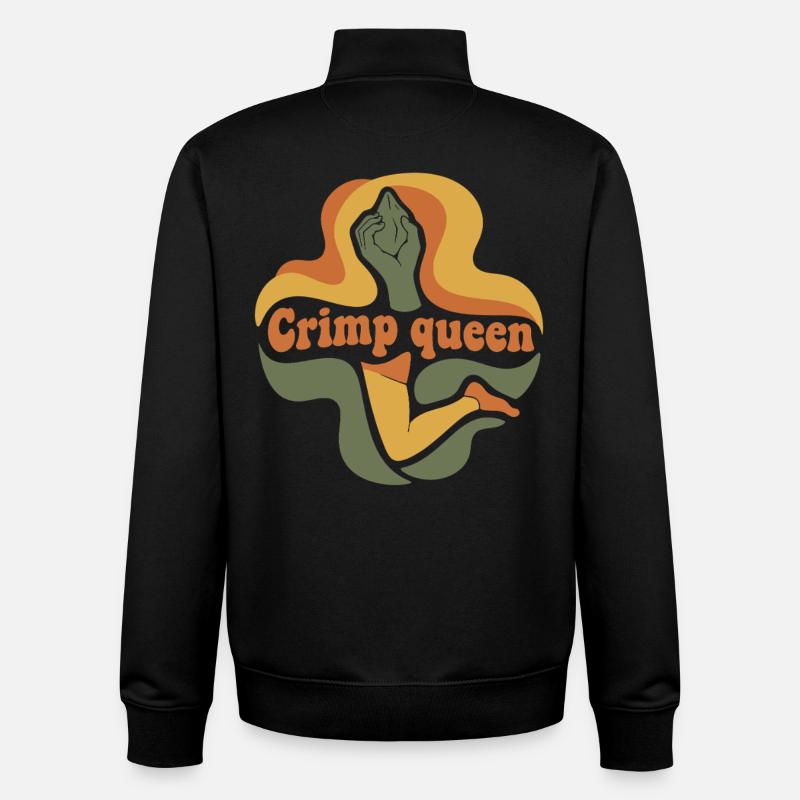 Crimp Queen Kletterer, Bouldering-Klettererin, Kletterin - Unisex Organic Zip Sweatshirt von Stanley/Stella - Schwarz