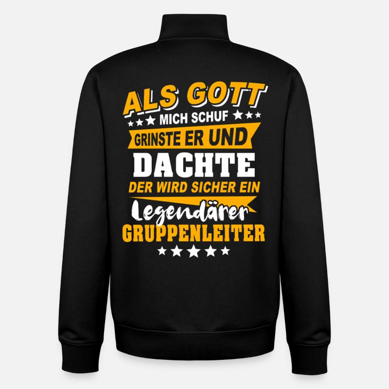 Expressions des chefs de groupe - Sweat zippé unisexe en coton bio Stanley/Stella - noir