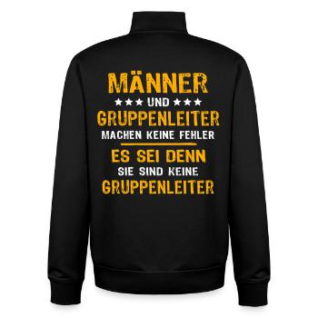 Gruppenleiter Spruch - Unisex Organic Zip Sweatshirt von Stanley/Stella - Schwarz - Hinten - AI Model Male 185 light (185cm)