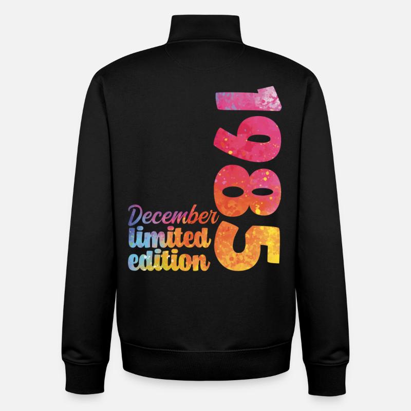Cadeau D'anniversaire Décembre 1985 Anniversaire - Sweat zippé unisexe en coton bio Stanley/Stella - noir