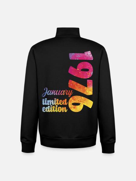 January 1976 Birthday Gift - Unisex Organic Zip Sweatshirt by Stanley/Stella - black