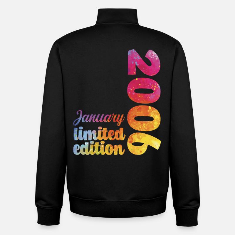 Cadeau D'anniversaire Janvier 2006 Anniversaire  - Sweat zippé unisexe en coton bio Stanley/Stella - noir