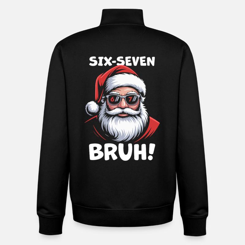 Père Noël Six Sept - Sweat zippé unisexe en coton bio Stanley/Stella - noir