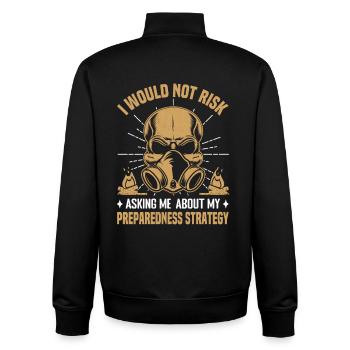  Prepping Lover Survivalist Prepper Equipment - Unisex Organic Zip Sweatshirt by Stanley/Stella - black - Back - AI Model Male 185 light (185cm)
