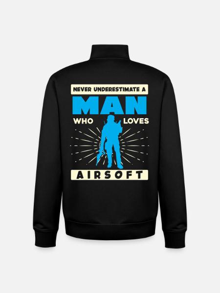 Man Loves Airsoft – Powerful Silhouette - Unisex Organic Zip Sweatshirt by Stanley/Stella - black