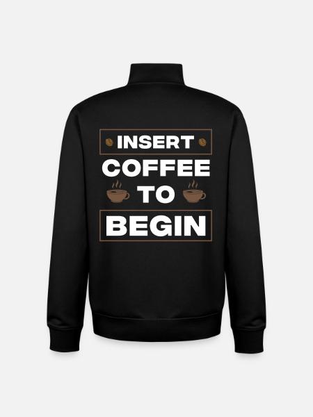 COFFEE TO START WITH - Unisex Organic Zip Sweatshirt by Stanley/Stella - black