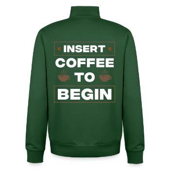 UN CAFÉ POUR COMMENCER - Sweat zippé unisexe en coton bio Stanley/Stella - vert bouteille - Dos - AI Model Male 185 dark (185cm)