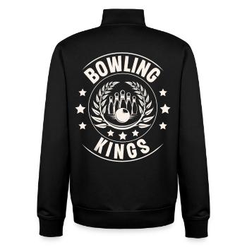 Bowling - Unisex Organic Zip Sweatshirt by Stanley/Stella - black - Back - AI Model Male 185 light (185cm)