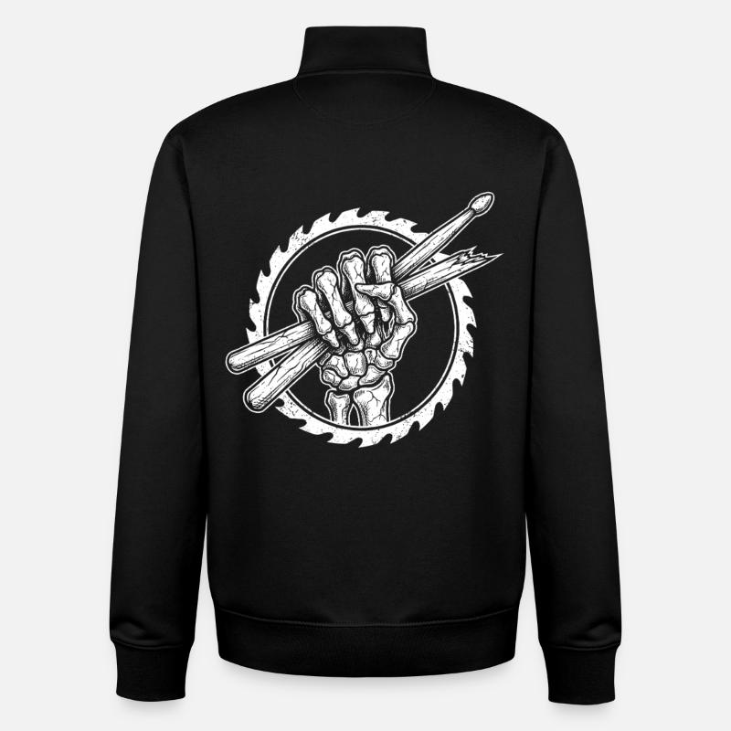 Skelett Hand mit Drumsticks - Unisex Organic Zip Sweatshirt von Stanley/Stella - Schwarz