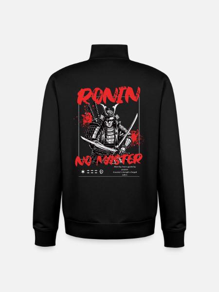 Ronin – No Master Samurai Streetwear - Unisex Organic Zip Sweatshirt by Stanley/Stella - black