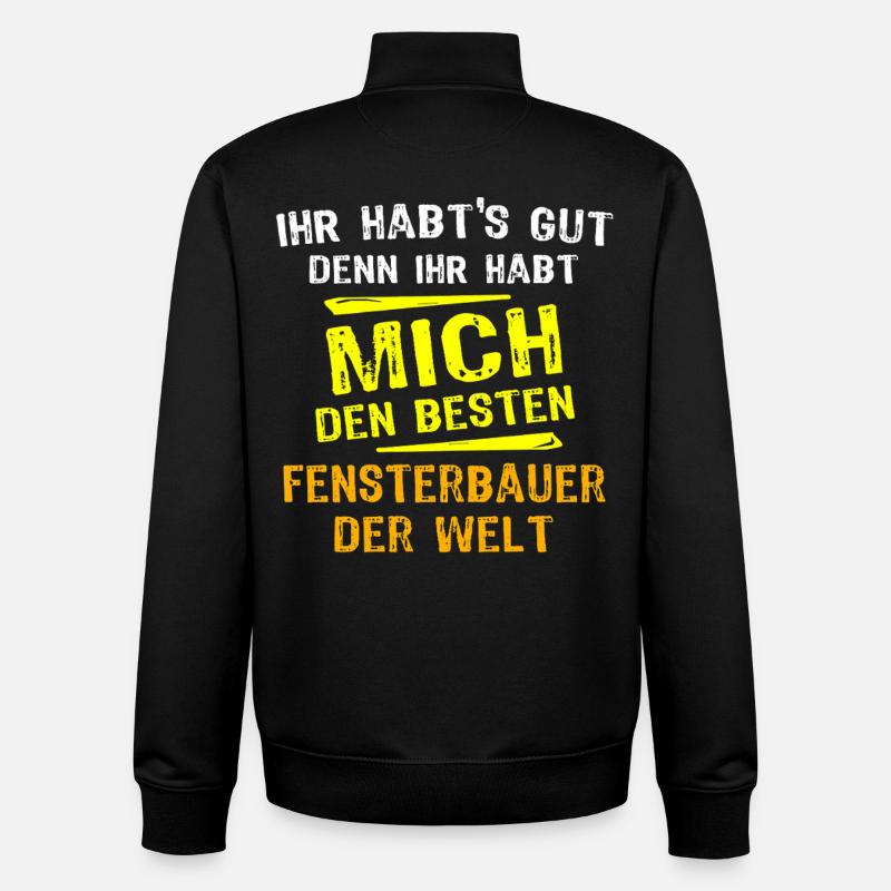 Fensterbauer Geschenk - Unisex Organic Zip Sweatshirt von Stanley/Stella - Schwarz