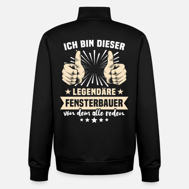 Fensterbauer Sprüche - Unisex Organic Zip Sweatshirt von Stanley/Stella - Schwarz