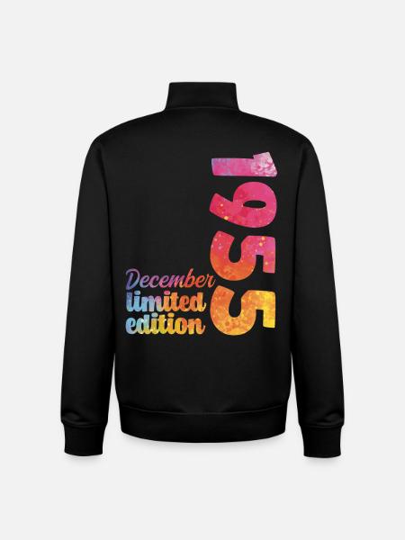 December 1955 Birthday Gift - Unisex Organic Zip Sweatshirt by Stanley/Stella - black