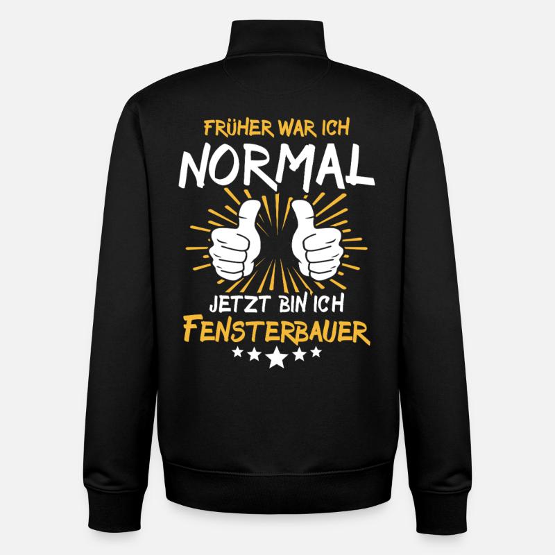 Fensterbauer Spruch - Sweat zippé unisexe en coton bio Stanley/Stella - noir