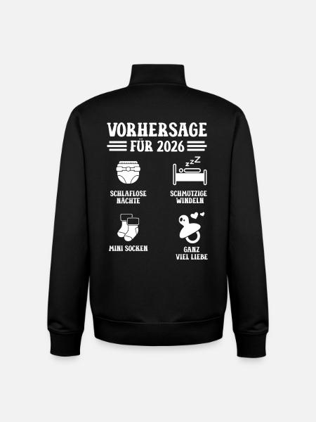 Pregnancy PREDICTION 2026 Funny - Unisex Organic Zip Sweatshirt by Stanley/Stella - black