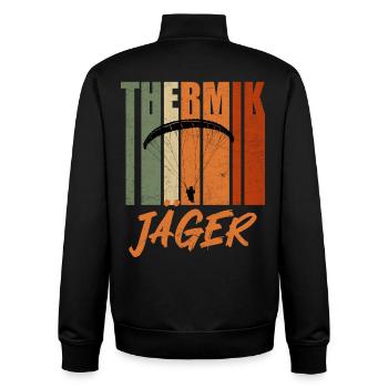 Paragliding THERIK JÄGER Lustiges - Unisex Organic Zip Sweatshirt von Stanley/Stella - Schwarz - Hinten - AI Model Male 185 light (185cm)
