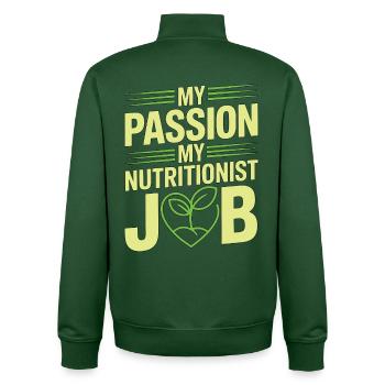 Nutritionist My Passion My Nutritional Coach - Unisex Organic Zip Sweatshirt by Stanley/Stella - bottle green - Back - AI Model Male 185 dark (185cm)