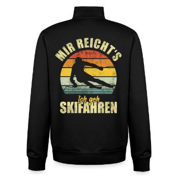 Skifahren Skifahrer Ski Lustiger Spruch - Unisex Organic Zip Sweatshirt von Stanley/Stella - Schwarz - Hinten - AI Model Male 185 light (185cm)