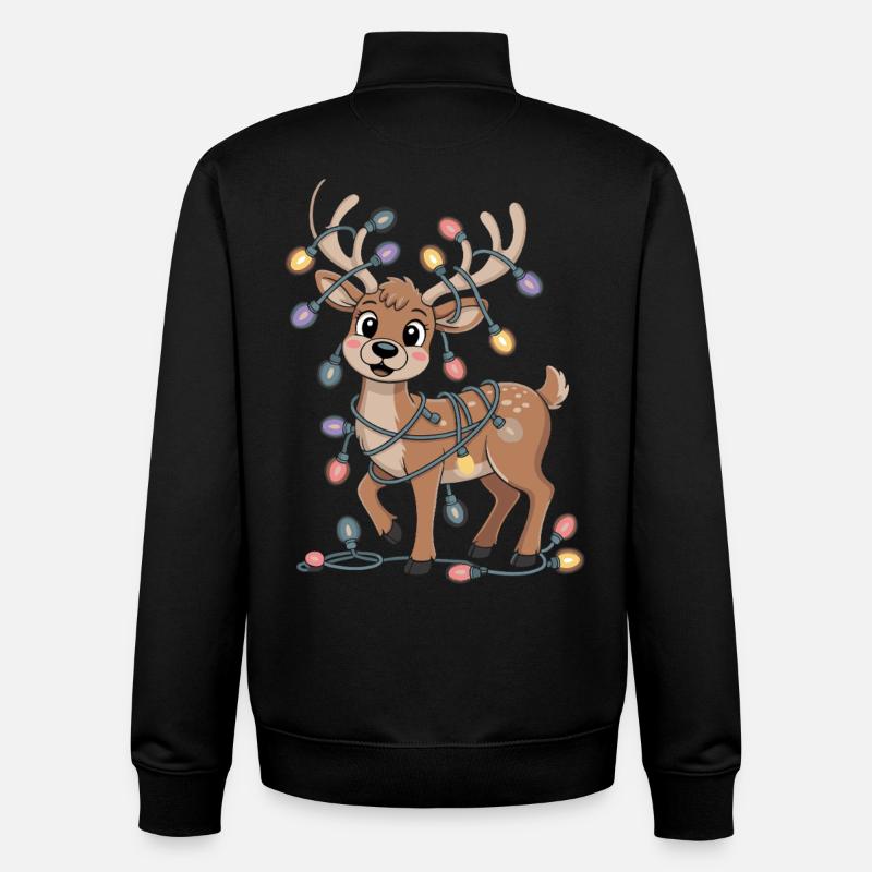 Lichterrentier Weihnachtsspaß - Unisex Organic Zip Sweatshirt von Stanley/Stella - Schwarz
