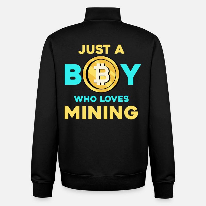 Crypto Mining Boy – Bitcoin Passion - Sweat zippé unisexe en coton bio Stanley/Stella - noir