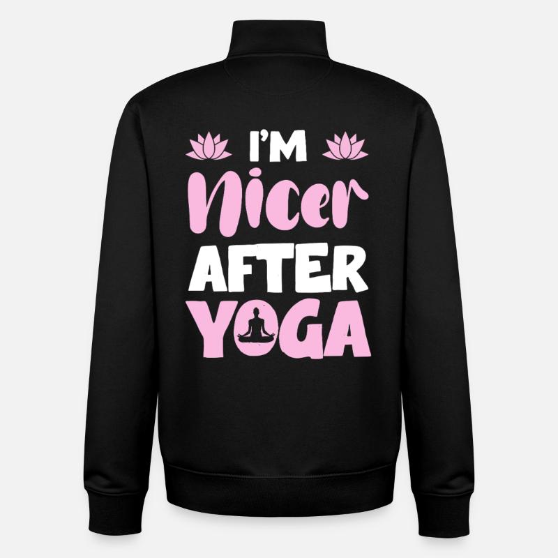 Nice After Yoga – Entspannt - Unisex Organic Zip Sweatshirt von Stanley/Stella - Schwarz