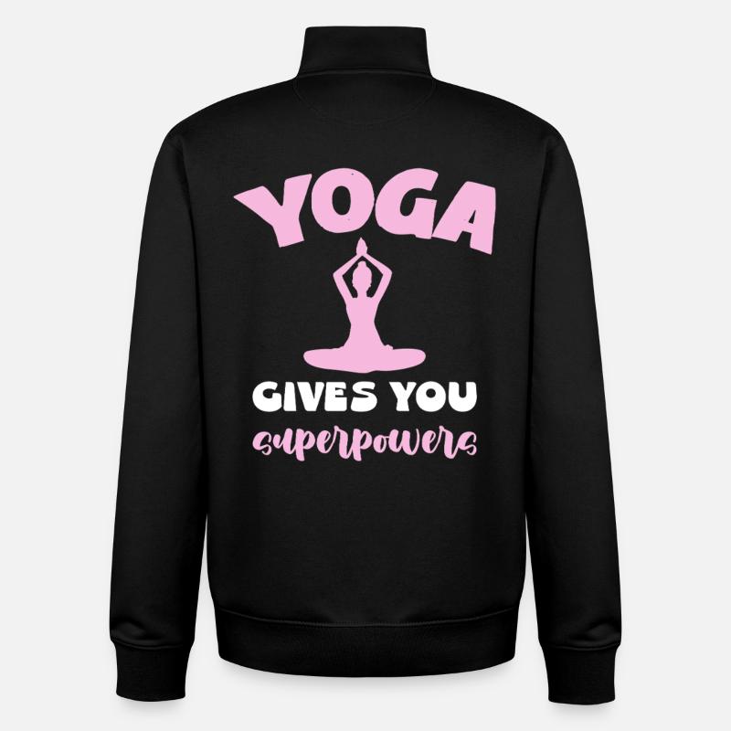 Yoga Gibt Dir Superkräfte - Unisex Organic Zip Sweatshirt von Stanley/Stella - Schwarz