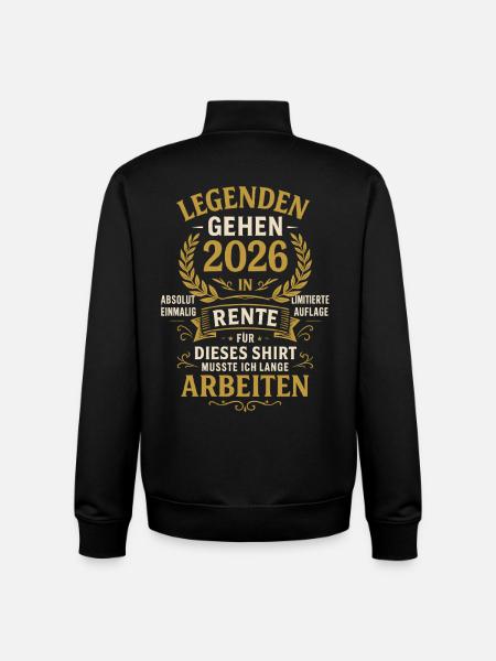 Legend Pension 2026, Retirement Geschen - Unisex Organic Zip Sweatshirt by Stanley/Stella - black