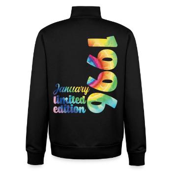 Geburtstag Januar 1996 Geschenk Tie And Dye T-Shirt - Unisex Organic Zip Sweatshirt von Stanley/Stella - Schwarz - Hinten - AI Model Male 185 light (185cm)
