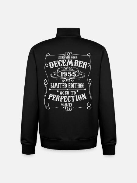 Legends-were-born-in-December-1955 - Unisex Organic Zip Sweatshirt by Stanley/Stella - black