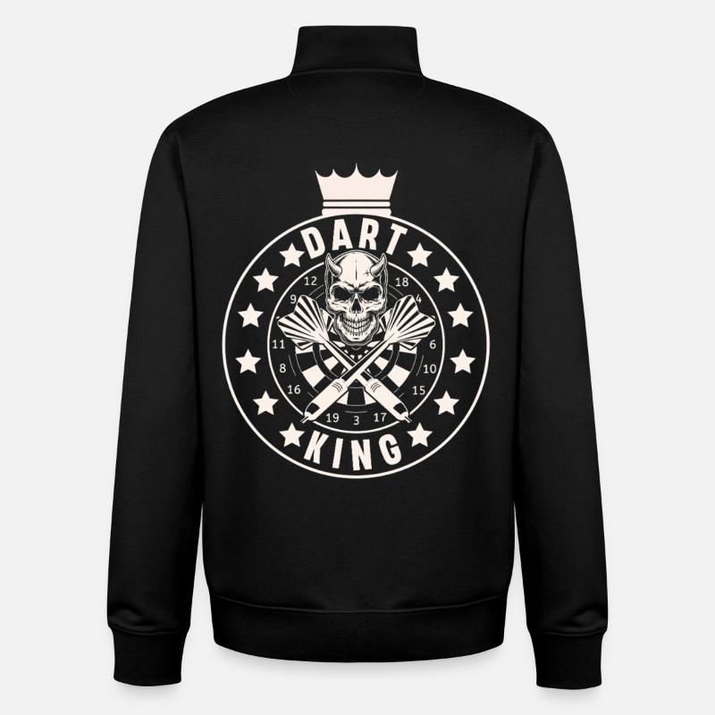 fléchettes - Sweat zippé unisexe en coton bio Stanley/Stella - noir