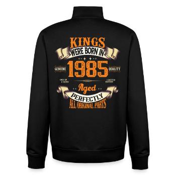 kings born in 1985 - Sweat zippé unisexe en coton bio Stanley/Stella - noir - Dos - AI Model Male 185 light (185cm)