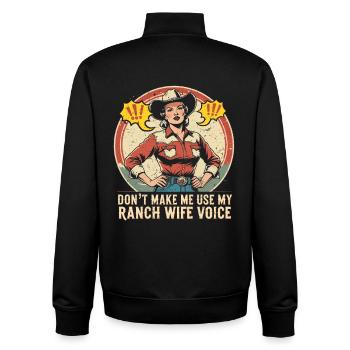 Wife of a farmer Mother - Unisex Organic Zip Sweatshirt by Stanley/Stella - black - Back - AI Model Male 185 light (185cm)