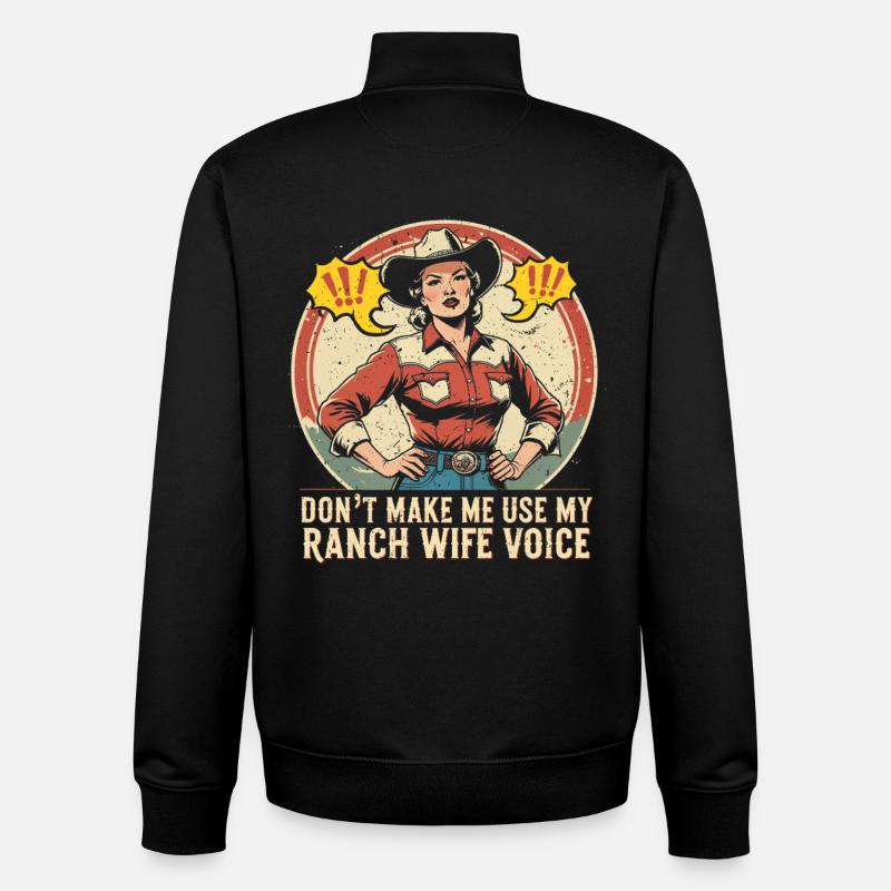 Épouse d’une mère fermière - Sweat zippé unisexe en coton bio Stanley/Stella - noir