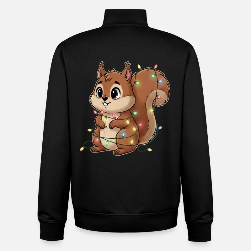 Lichterbehängtes Eichhörnchen - Unisex Organic Zip Sweatshirt von Stanley/Stella - Schwarz