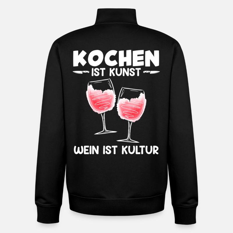 Chef COOKING IS ART Fun - Unisex Organic Zip Sweatshirt by Stanley/Stella - black