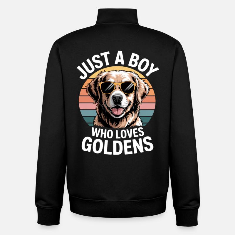 Golden Retriever Sonnenbrille - Unisex Organic Zip Sweatshirt von Stanley/Stella - Schwarz