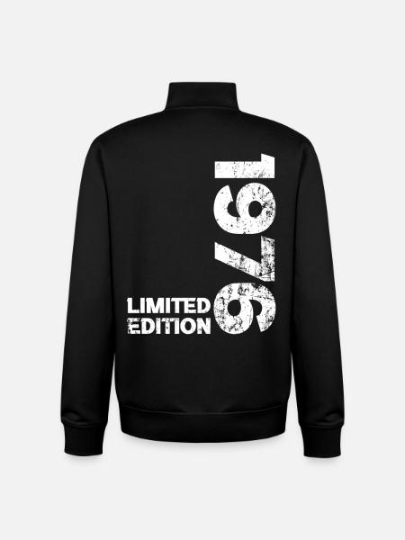 1976 Födelsedag Födelsedag 1976 Födelsedagspresent - Unisex sweatshirt med dragkedja i ekologisk bomull Stanley/Stella - svart