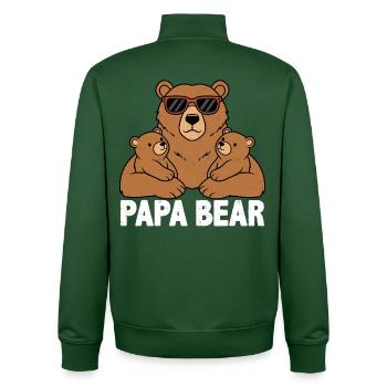 Papa Bear - Unisex Organic Zip Sweatshirt von Stanley/Stella - Flaschengrün - Hinten - AI Model Male 185 dark (185cm)