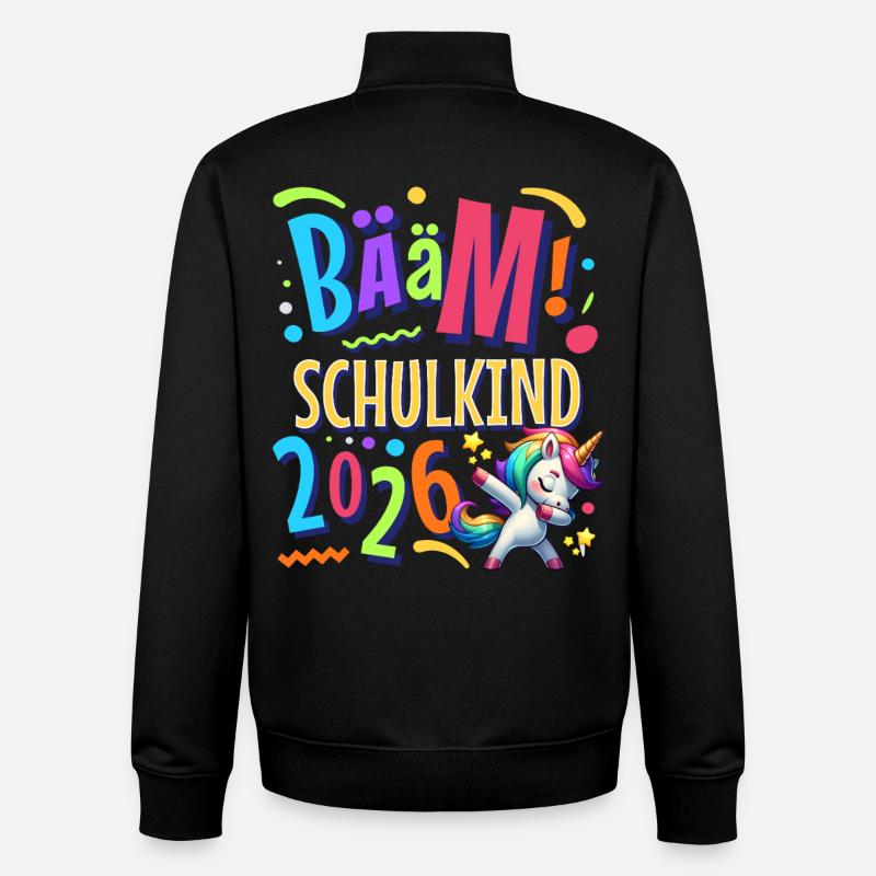 Bääm Écolier 2026 - Sweat zippé unisexe en coton bio Stanley/Stella - noir