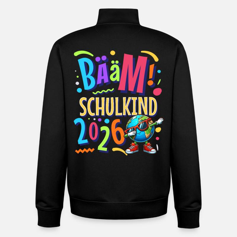 Bääm Schulkind 2026 - Unisex Organic Zip Sweatshirt von Stanley/Stella - Schwarz