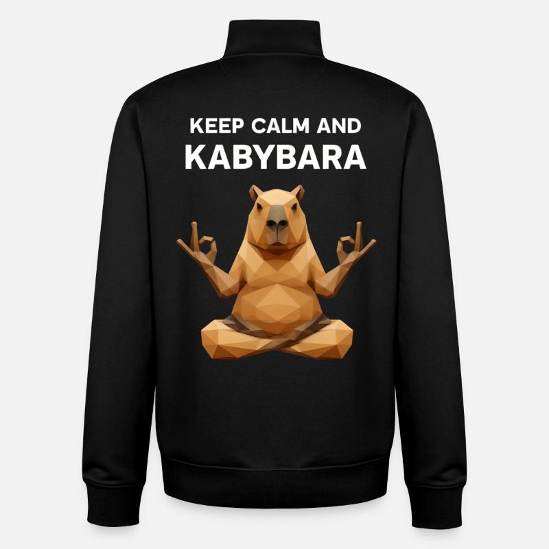 Keep Calm Kabybara - Unisex Organic Zip Sweatshirt by Stanley/Stella - black